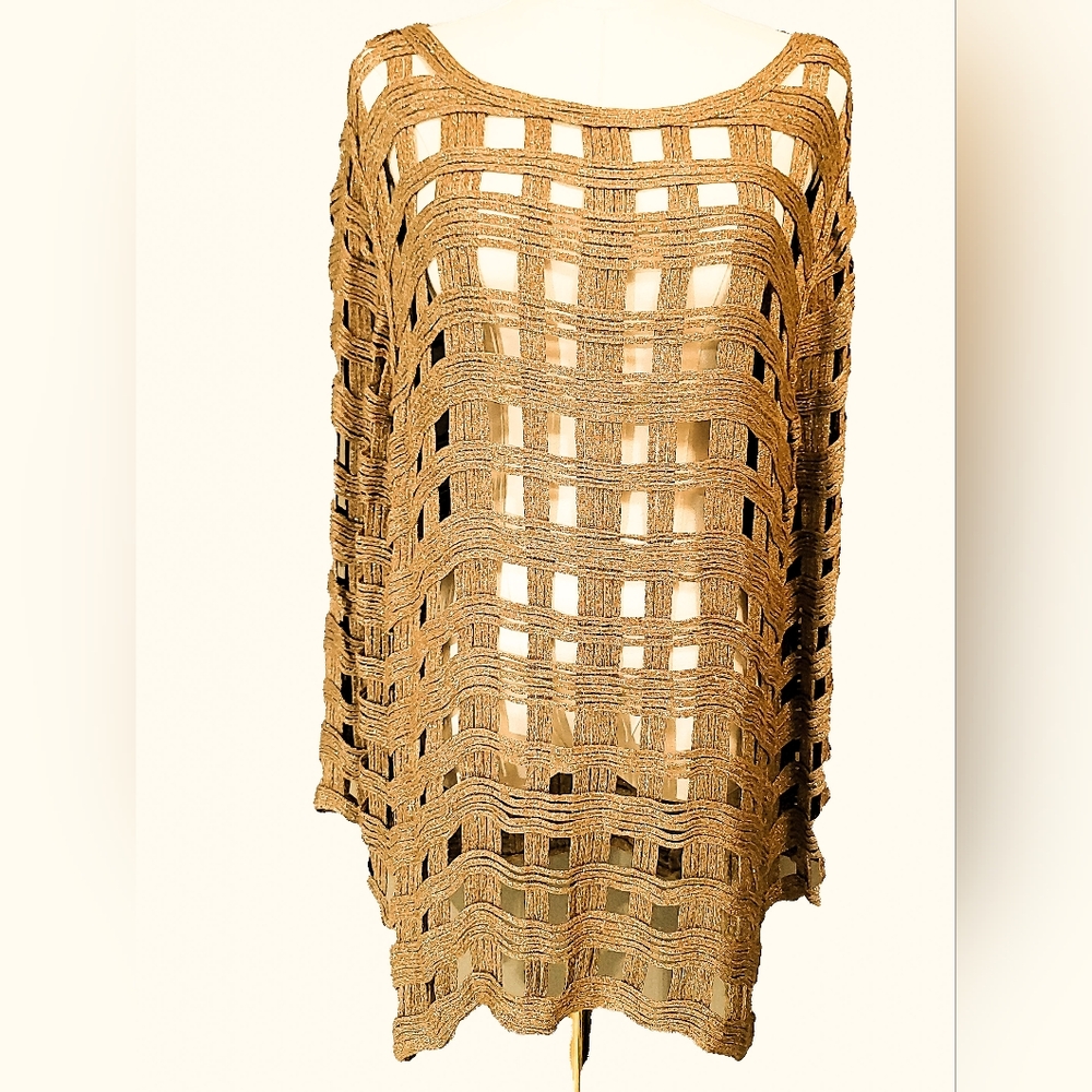 Chico's Tan Open Weave Tunic - Picture 3 of 7